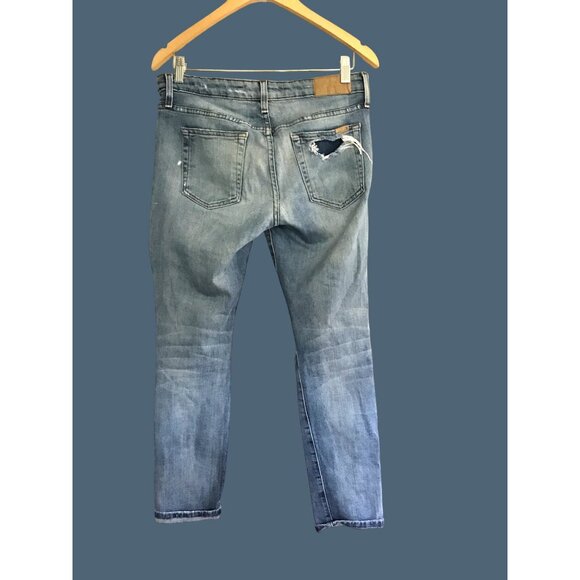 JOE'S -WOMENS 99% COTTON LIGHT WASH DISTRESS EASY CROP TAPPEREDLEG JEANS SIZE 26 - Picture 2 of 6